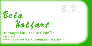 bela wolfart business card